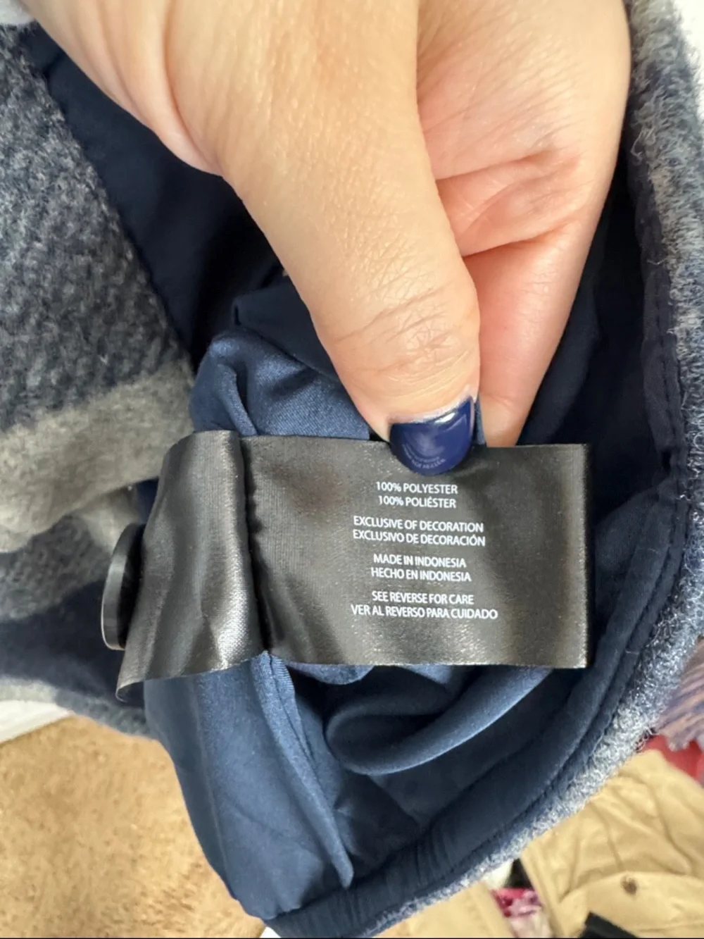 Banana Republic Plaid‎ Warm Jacket Blue Gray Buffalo Check Large